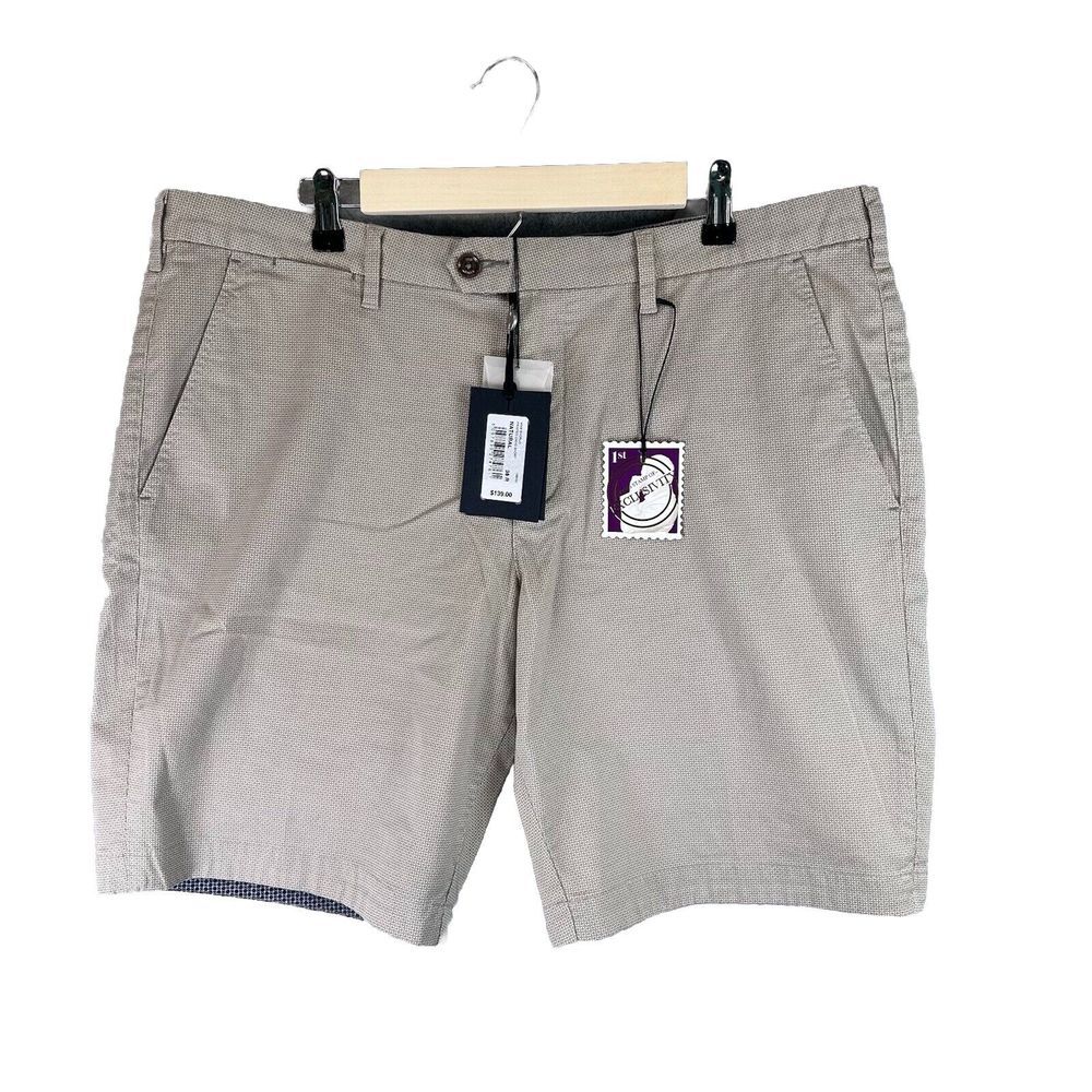 Ted Baker Men's Shorlid Slim Fit Geo Print Chino Shorts Blue Size 38R Khaki $139